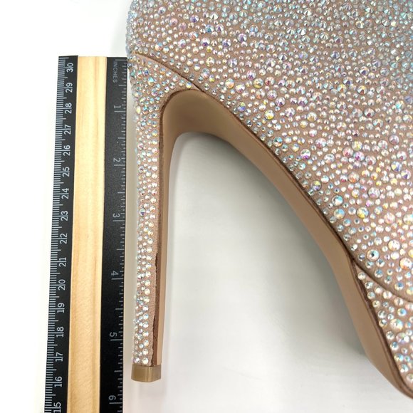 Madden Girl Size 8.5 Lorile Blush Jeweled Encrusted Platform Ankle Boots Shoes - Picture 12 of 14